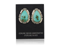 Navajo Earrings 925 Natural Royston Turquoise Signed Benjamin Piaso Jr C.80's