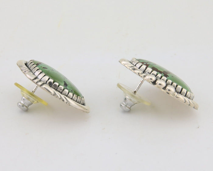Navajo Earrings 925 Natural Turquoise Native American Artist C.80's