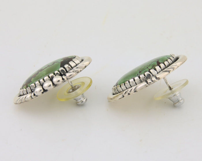 Navajo Earrings 925 Natural Turquoise Native American Artist C.80's