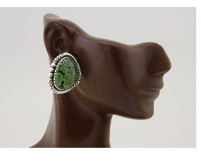 Navajo Earrings 925 Natural Turquoise Native American Artist C.80's