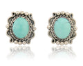 Navajo Earrings 925 Natural Turquoise Native Artist Signed VM C.80's