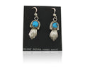 Navajo Earrings 925 Silver Blue Turquoise Artist Signed Kee Tsosie C.80's