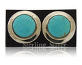 Navajo Earrings 925 Silver Blue Turquoise Native American Artist C.80's