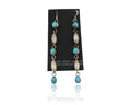 Navajo Earrings 925 Silver Blue Turquoise Native American Artist C.80's