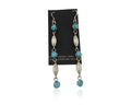Navajo Earrings 925 Silver Blue Turquoise Native American Artist C.80's