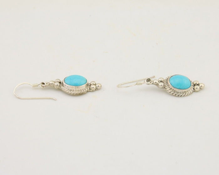 Navajo Earrings 925 Silver Blue Turquoise Native American Artist C.80's