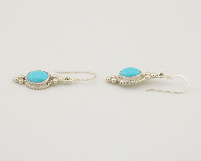 Navajo Earrings 925 Silver Blue Turquoise Native American Artist C.80's