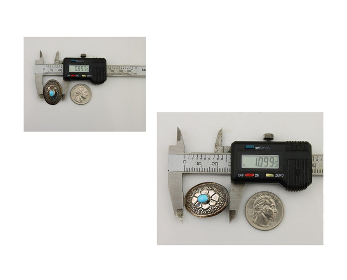 Navajo Earrings 925 Silver Blue Turquoise Native American Artist C.80's