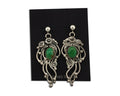 Navajo Earrings 925 Silver Cripple Creek Turquoise Native American Artist C.90's