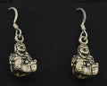 Navajo Earrings 925 Silver Dangle Indian with Kids Native American Artist C.80's