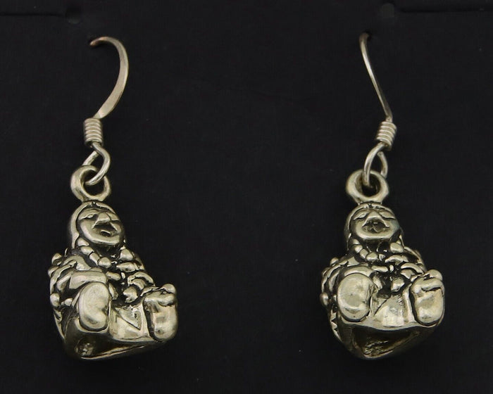 Navajo Earrings 925 Silver Dangle Indian with Kids Native American Artist C.80's