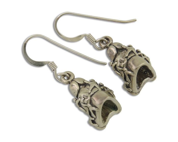 Navajo Earrings 925 Silver Dangle Indian with Kids Native American Artist C.80's
