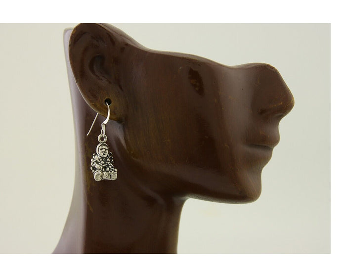Navajo Earrings 925 Silver Dangle Indian with Kids Native American Artist C.80's