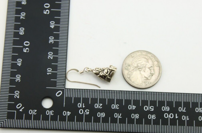 Navajo Earrings 925 Silver Dangle Indian with Kids Native American Artist C.80's