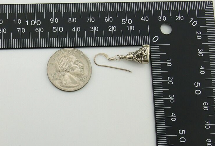 Navajo Earrings 925 Silver Dangle Indian with Kids Native American Artist C.80's