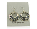 Navajo Earrings 925 Silver Dangle Pictograph Native American Artist C.80's