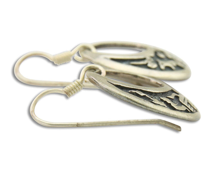 Navajo Earrings 925 Silver Dangle Pictograph Native American Artist C.80's