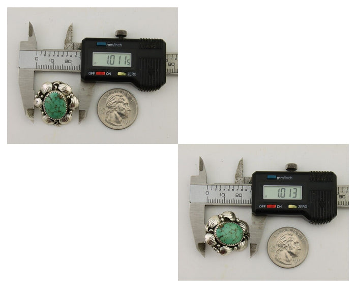 Navajo Earrings 925 Silver Green Turquoise Native Artist C.80's
