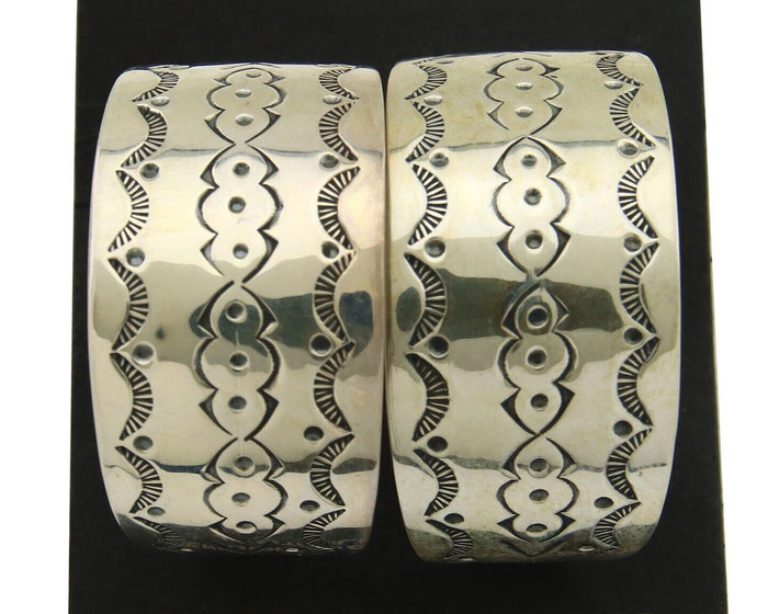 Navajo Earrings 925 Silver Half Hoop Handmade Native American Artist C.80's