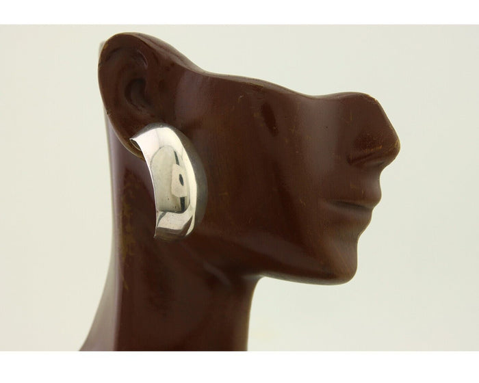 Navajo Earrings 925 Silver Half Hoop Native American Artist C.80's