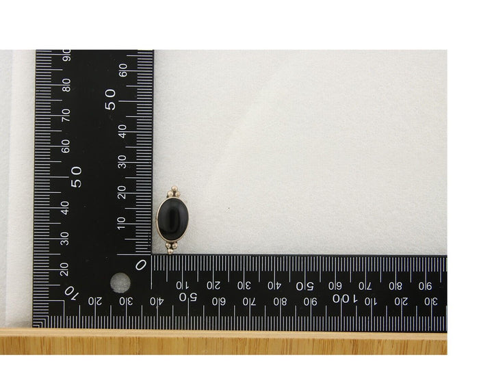 Navajo Earrings 925 Silver Handmade Natural Black Onyx Signed NAKAI C.80's