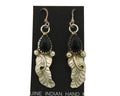 Navajo Earrings 925 Silver Handmade Natural Onyx Signed DB C.80's