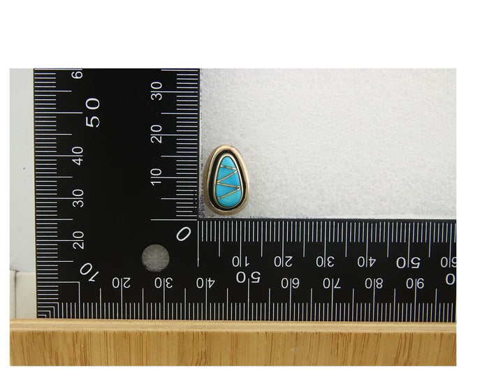 Navajo Earrings 925 Silver Handmade Natural Turquoise Signed W Musket Jr C80s