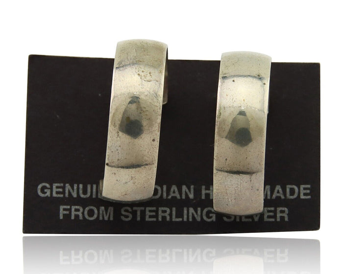 Navajo Earrings 925 Silver Hoop Dangle Native American Artist C.80's