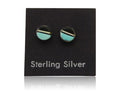 Navajo Earrings 925 Silver Inlaid Natural Onyx & Turquoise Native American C.80s