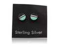 Navajo Earrings 925 Silver Inlaid Natural Onyx & Turquoise Native American C.80s