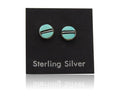 Navajo Earrings 925 Silver Inlaid Natural Turquoise Native American Artist C.80s