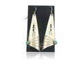 Navajo Earrings 925 Silver Kokopelli Natural Turquoise Native Artist C.80's