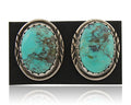 Navajo Earrings 925 Silver Natural Blue Native American Artist C.80's