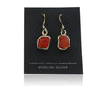 Navajo Earrings 925 Silver Natural Coral Native American Artist C.80's
