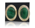 Navajo Earrings 925 Silver Natural Malachite Native American Artist C.80's