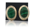 Navajo Earrings 925 Silver Natural Malachite Native American Artist C.80's