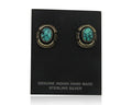 Navajo Earrings 925 Silver Natural Spiderweb Turquoise Artist Signed Yazzie C80s