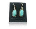 Navajo Earrings 925 Silver Natural Turquoise Artist Signed Davina Benally C.80's