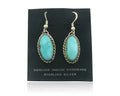 Navajo Earrings 925 Silver Natural Turquoise Artist Signed Davina Benally C.80's