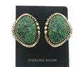 Navajo Earrings 925 Silver Natural Turquoise Artist Signed E Jackson C.80's