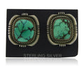 Navajo Earrings 925 Silver Natural Turquoise Artist Signed G C.80's