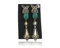 Navajo Earrings 925 Silver Natural Turquoise Artist Signed JR Silversmith C.80's