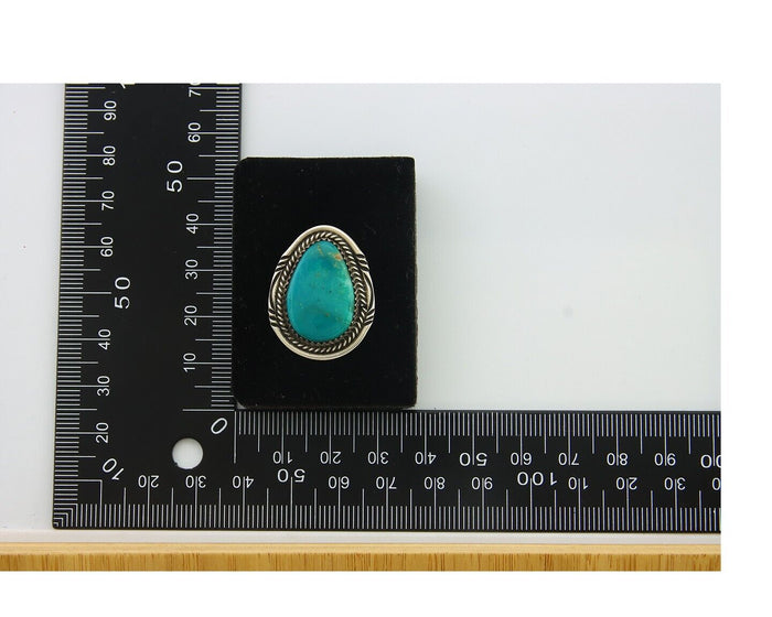 Navajo Earrings 925 Silver Natural Turquoise Artist Signed M Begay C80s