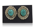 Navajo Earrings 925 Silver Natural Turquoise Artist Signed NE C.80's