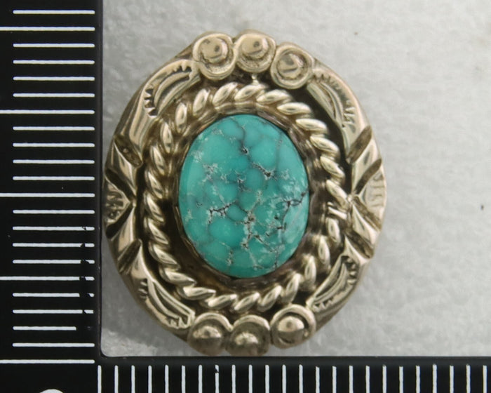 Navajo Earrings 925 Silver Natural Turquoise Artist Signed NE C.80's