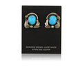 Navajo Earrings 925 Silver Natural Turquoise Native American Artist C.80's