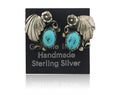 Navajo Earrings 925 Silver Natural Turquoise Native American Artist C.80's