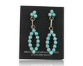 Navajo Earrings 925 Silver Natural Turquoise Native American Artist C.80's