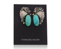 Navajo Earrings 925 Silver Natural Turquoise Native American Artist C.80's