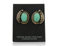 Navajo Earrings 925 Silver Natural Turquoise Native Artist C.80's